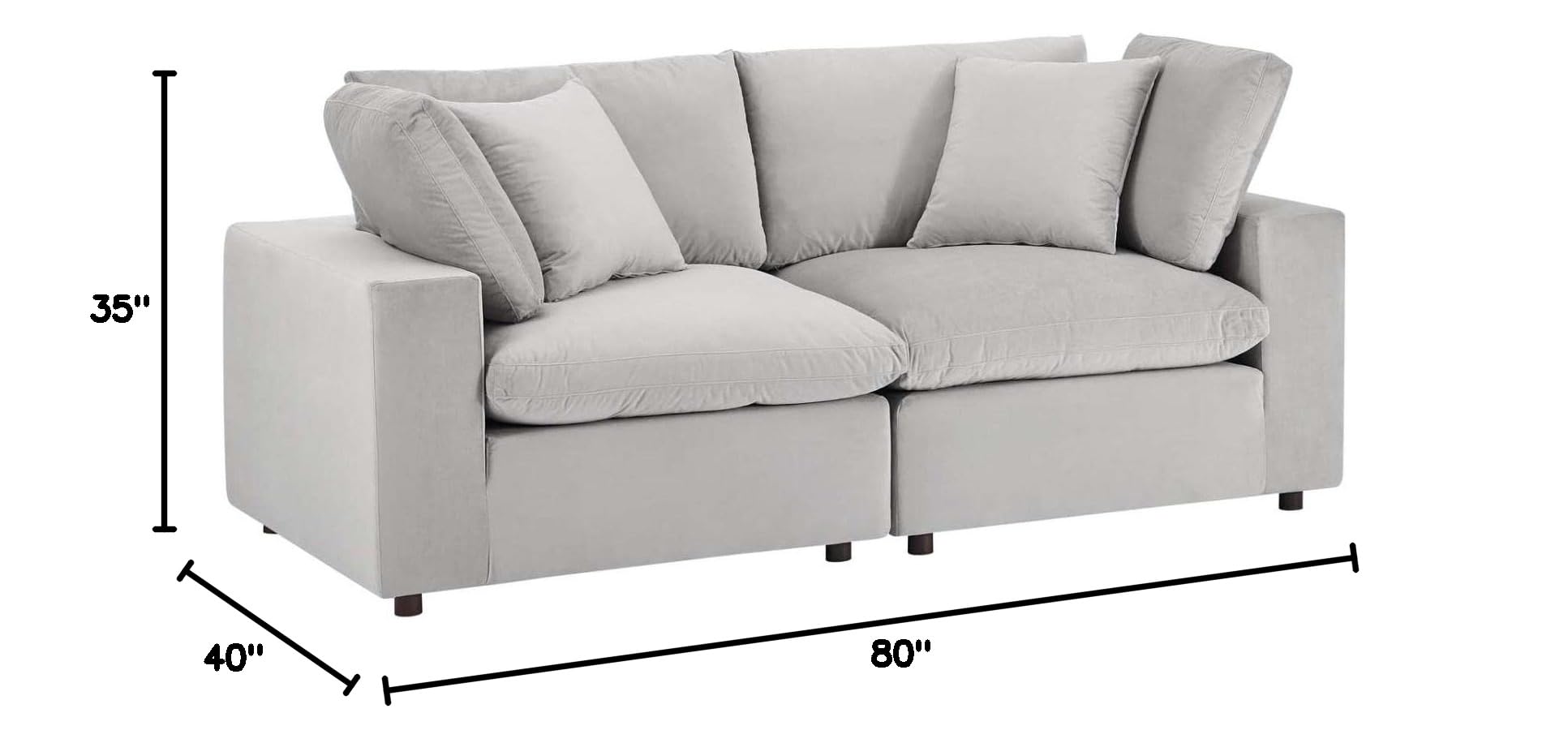 sofas | CasaFoyer Commix Plush Comfort Loveseat | Sleek Design | Stain-Resistant Velvet | Solid Wood Frame | Duck Down Cushions | Ideal for Living Room, Family Room, Game Room | Includes 2 Corner Chairs | casafoyer.myshopify.com
