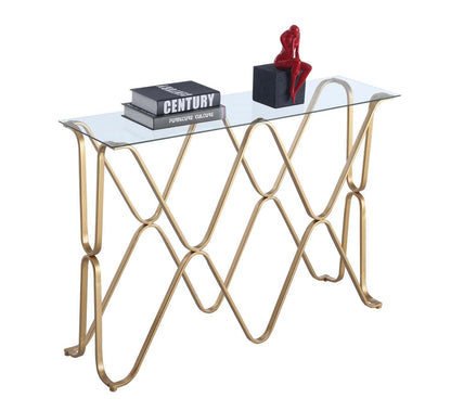TABLE | Ergode Neptune Console Table | Modern Contemporary Style | Geometric Metal Frame | Tempered Glass Shelf | Ideal for Entryway or Living Room | Easy Assembly | Check out other Planet Consoles! | casafoyer.myshopify.com