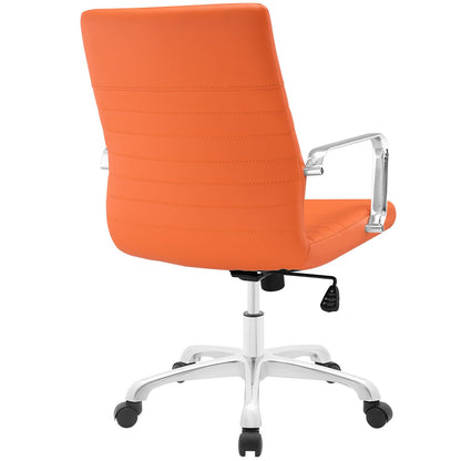 home office desk chairs | CasaFoyer Finesse Mid Back Office Chair | Comfortable & Stylish | Vinyl Cushion | Chrome Armrests | Adjustable Height | Perfect for Home or Office | casafoyer.myshopify.com