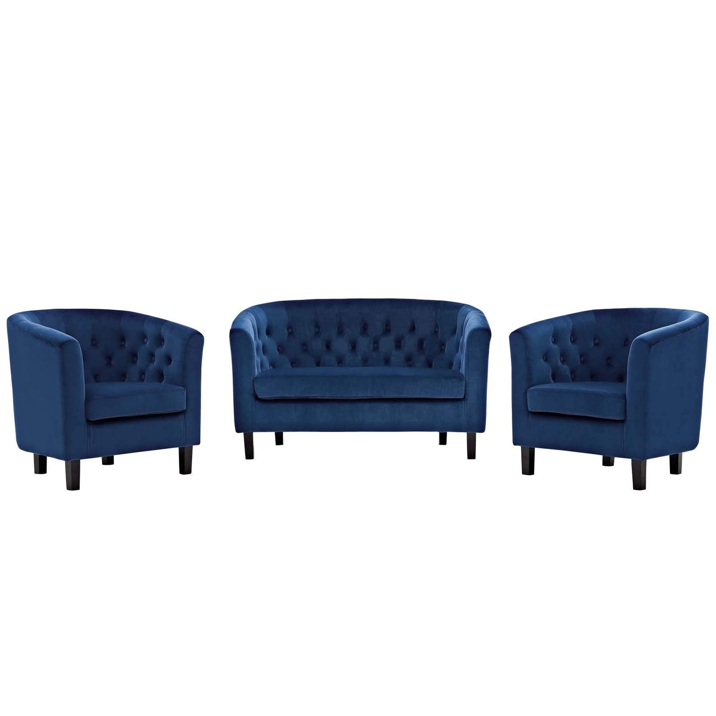 kitchen and dining room sets | CasaFoyer Prospect Button Tufted Performance Velvet Sofa Furniture Set | Navy | 3 Piece | Elegant Chesterfield Design | Plush Foam Padding | Durable Upholstery | Sturdy Wood Frame | Espresso Legs | Cozy Lounge Area | casafoyer.myshopify.com