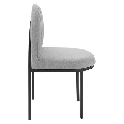 home office desk chairs | CasaFoyer Isla Channel Tufted Upholstered Dining Side Chair | Timeless Charm | Comfortable & Durable | Black Light Gray | 331 lbs Weight Capacity | casafoyer.myshopify.com