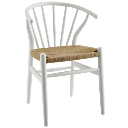 home office desk chairs | CasaFoyer Flourish Dining Side Chair Set of 2 | Scandinavian Charm | Modern Farmhouse Style | Curved Back | Paper Rope Seat | Solid Wood Frame | White | casafoyer.myshopify.com