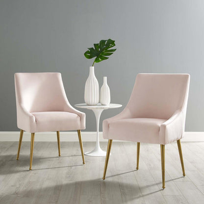 home office desk chairs | CasaFoyer Discern Performance Velvet Dining Chair Set of 2 | Elegant Design | Sturdy Wood | Stain-Resistant Velvet | Gold Legs | Versatile for Any Room | Pink | casafoyer.myshopify.com