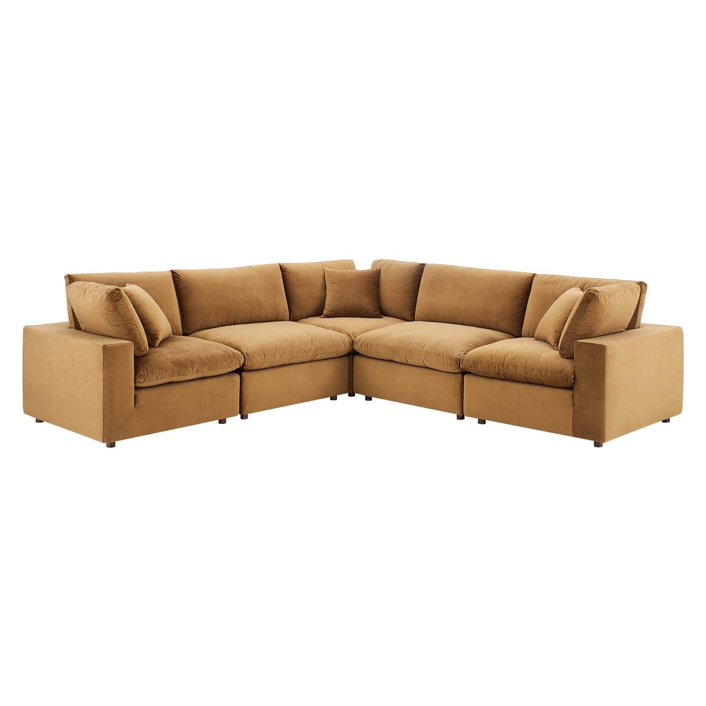 sofas | CasaFoyer Commix Sectional Sofa | Luxurious & Inviting | Stain-Resistant Velvet | Solid Wood Construction | Foam Padded Cushions | Includes 3 Corner Chairs & 2 Armless Chairs | casafoyer.myshopify.com