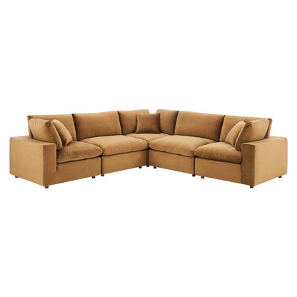 sofas | CasaFoyer Commix Sectional Sofa | Luxurious & Inviting | Stain-Resistant Velvet | Solid Wood Construction | Foam Padded Cushions | Includes 3 Corner Chairs & 2 Armless Chairs | casafoyer.myshopify.com