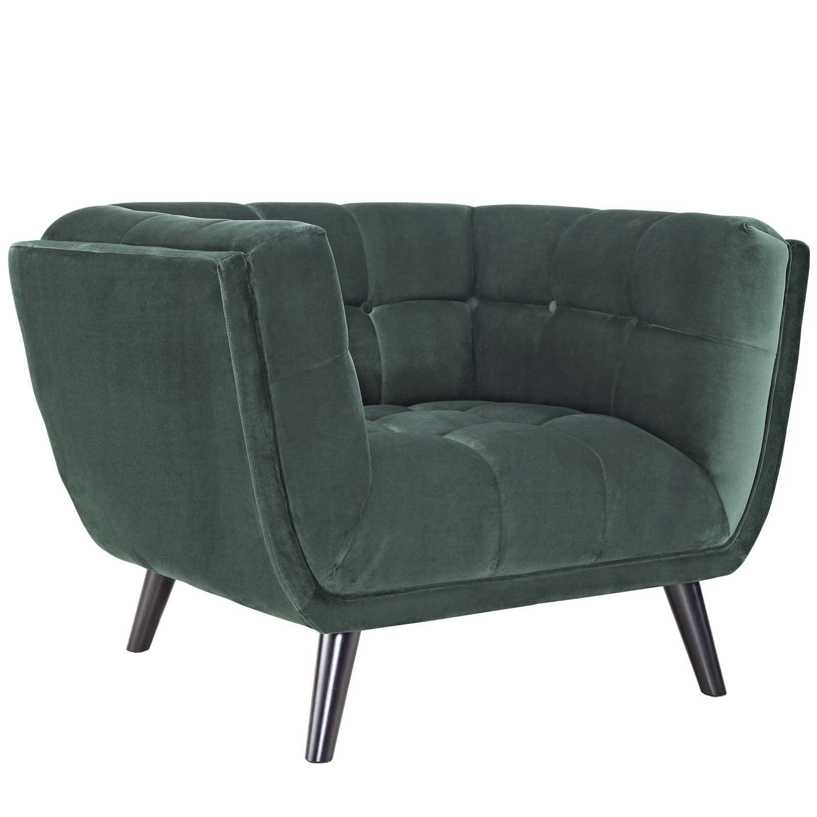 home office desk chairs | CasaFoyer Bestow Performance Velvet Armchair | Luxurious & Stain-Resistant | Plush Foam Padding | Elegant Button Tufting | Sturdy Black Wood Legs | Ample Seating | Perfect for Mid-Century & Farmhouse Decor | casafoyer.myshopify.com