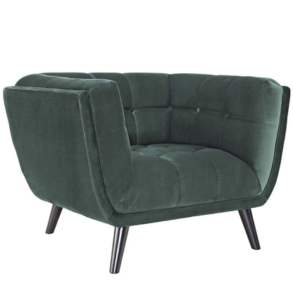 home office desk chairs | CasaFoyer Bestow Performance Velvet Armchair | Luxurious & Stain-Resistant | Plush Foam Padding | Elegant Button Tufting | Sturdy Black Wood Legs | Ample Seating | Perfect for Mid-Century & Farmhouse Decor | casafoyer.myshopify.com