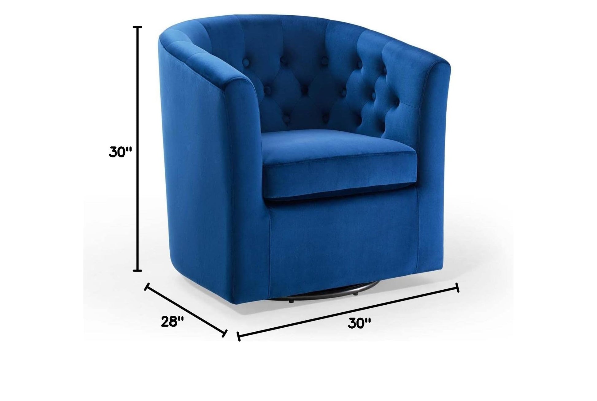 home office desk chairs | CasaFoyer Prospect Performance Velvet Swivel Armchair | Modern Design | Stain-Resistant Fabric | Tufted Accents | Retro Modern Charm | Comfortable & Sturdy | Navy | casafoyer.myshopify.com