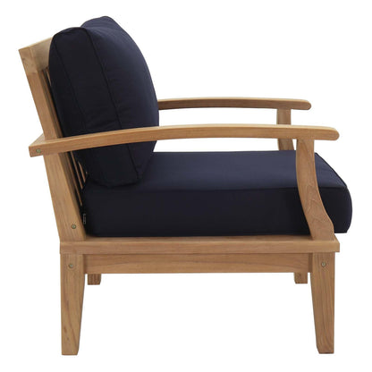 Chair | Marina Teak Wood Outdoor Patio Arm Chair | Luxury Design | Durable Teak Construction | All-Weather Cushions | Easy Maintenance | casafoyer.myshopify.com