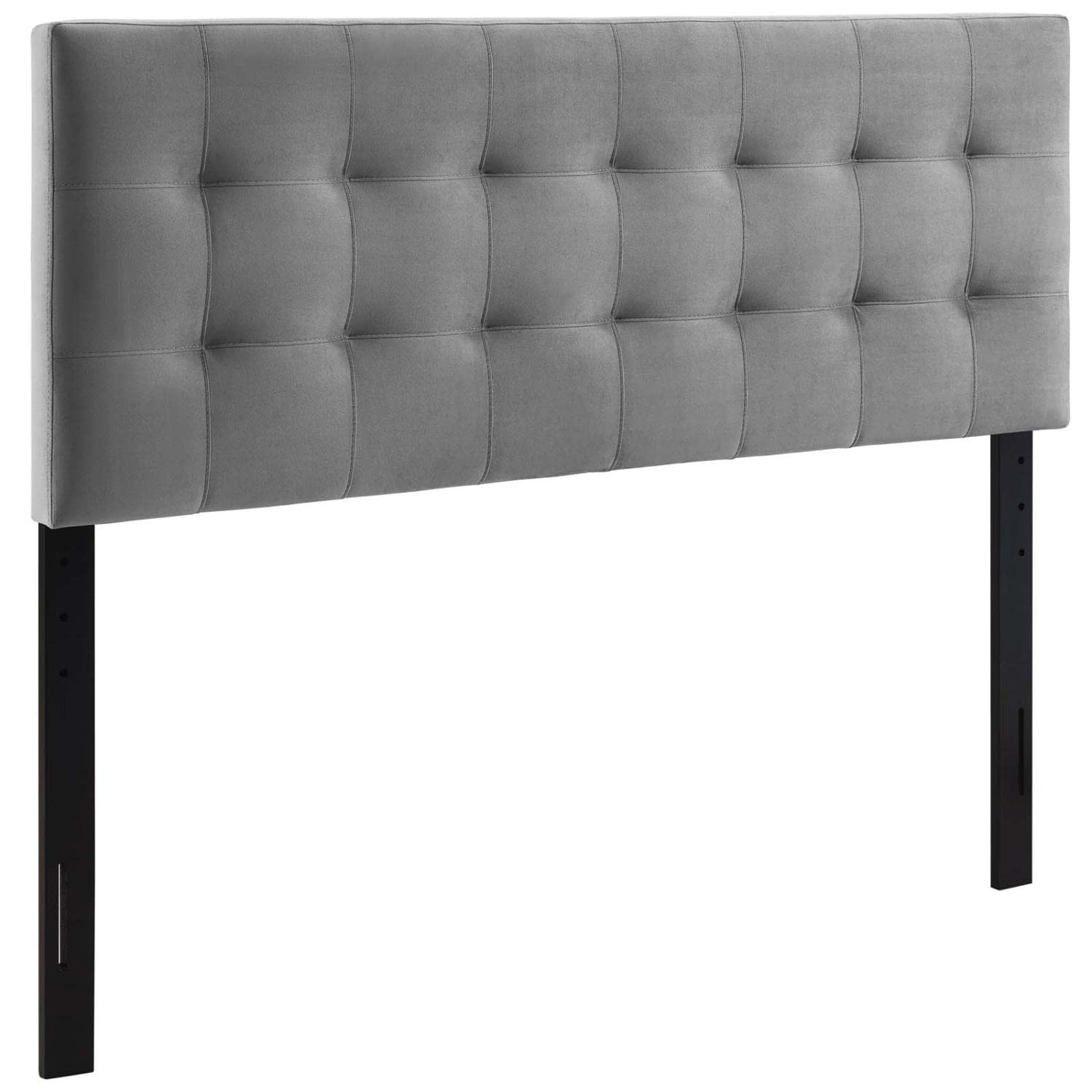 Bed | CasaFoyer Lily King Biscuit Tufted Performance Velvet Headboard | Elegant Gray | Stain-resistant | Height-adjustable | Comfortable | casafoyer.myshopify.com