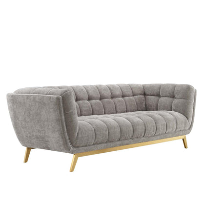 sofas | CasaFoyer Bestow Crushed Performance Velvet Sofa | Luxurious & Spacious | Soft & Durable Velvet Upholstery | Button Tufting | Brushed Gold Legs | Versatile Seating | 900 lbs Weight Capacity | casafoyer.myshopify.com