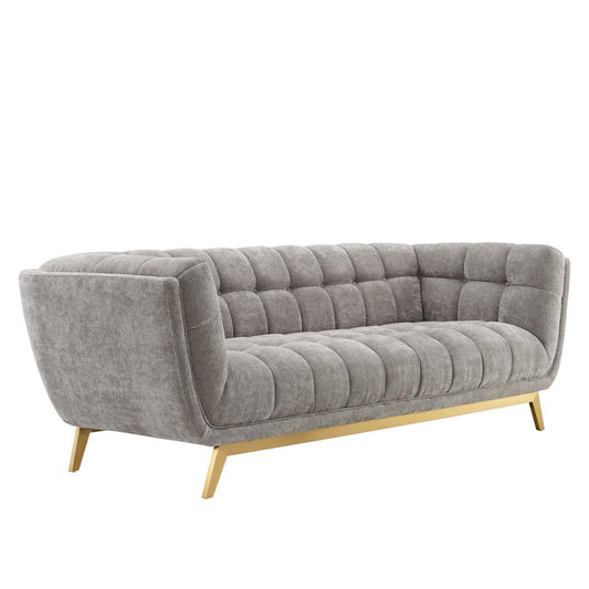 sofas | CasaFoyer Bestow Crushed Performance Velvet Sofa | Luxurious & Spacious | Soft & Durable Velvet Upholstery | Button Tufting | Brushed Gold Legs | Versatile Seating | 900 lbs Weight Capacity | casafoyer.myshopify.com