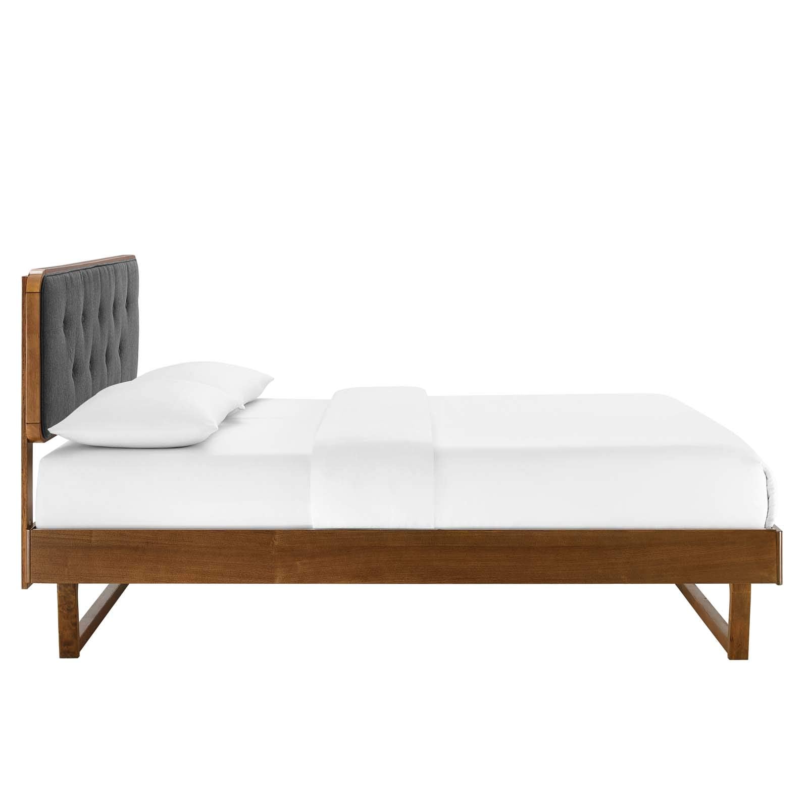 bed frames | CasaFoyer Bridgette Tufted Wood Twin Platform Bed | Retro Charm | Modern Style | Walnut Charcoal | Sturdy Frame | No Box Spring Needed | Easy Assembly | 601 lbs Weight Capacity | casafoyer.myshopify.com