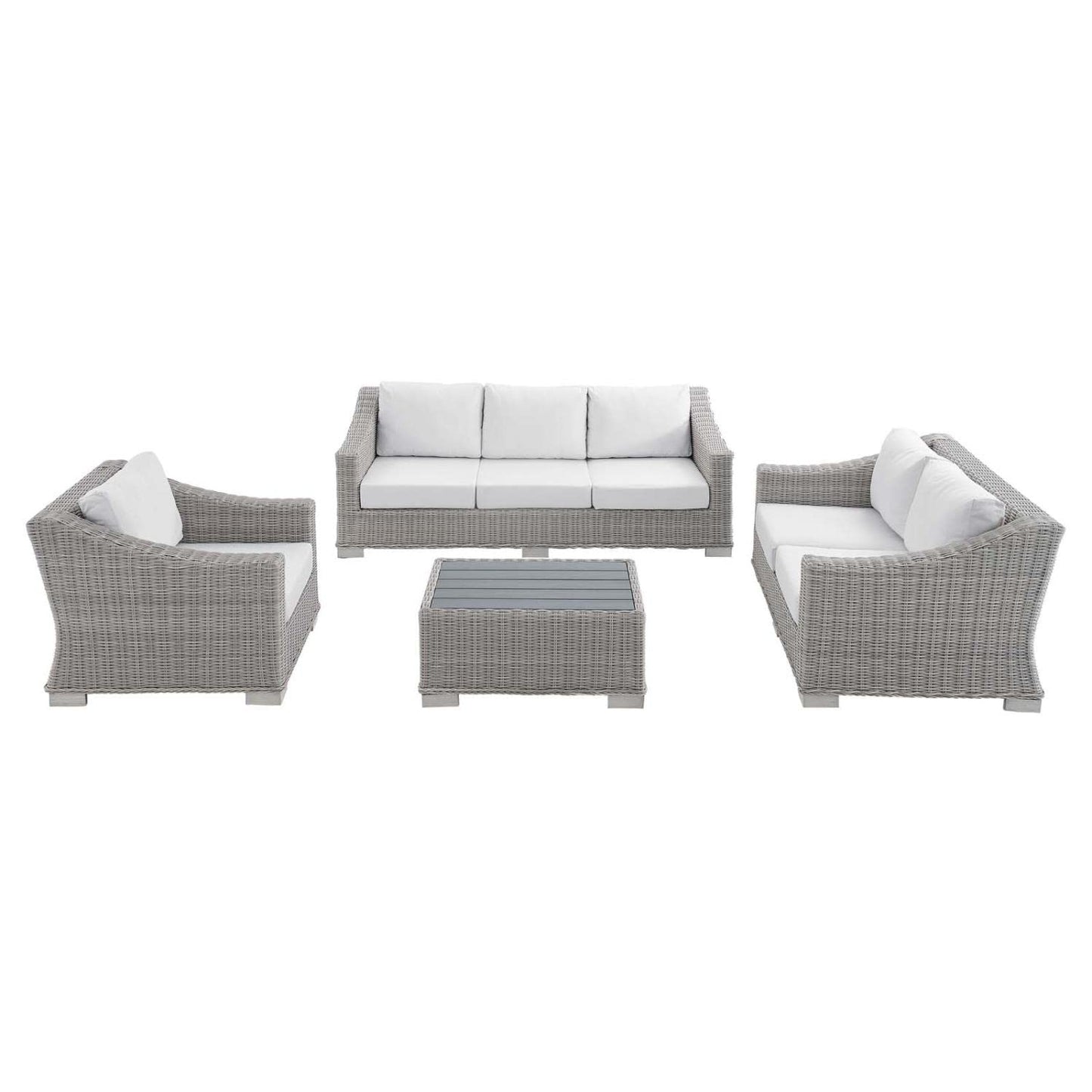 kitchen and dining room sets | CasaFoyer Conway Outdoor Patio Sunbrella Wicker Rattan 4-Piece Furniture Set | Stylish & Comfortable | UV-Resistant | Durable | Water-Resistant Covers | Easy Assembly | casafoyer.myshopify.com