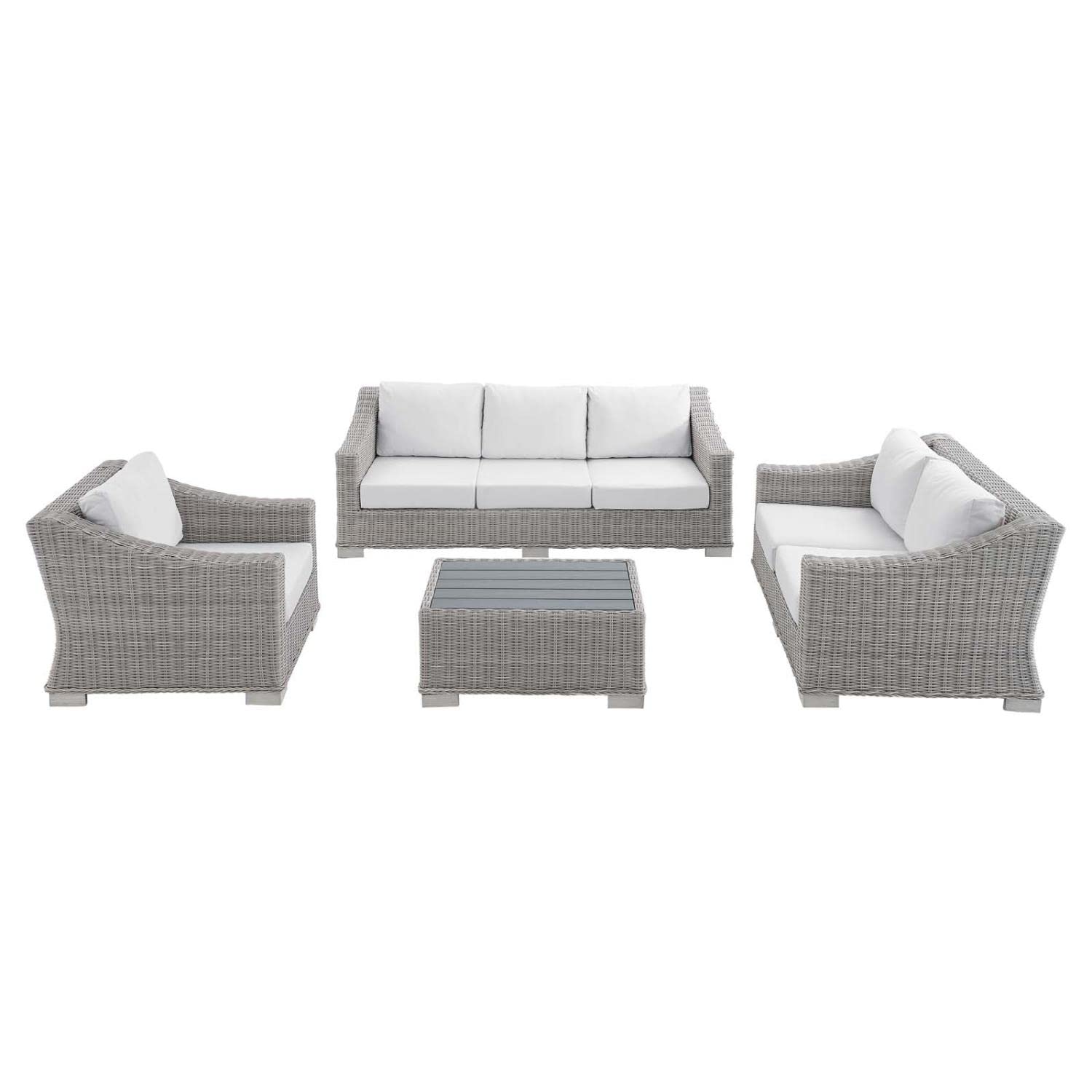 kitchen and dining room sets | CasaFoyer Conway Outdoor Patio Sunbrella Wicker Rattan 4-Piece Furniture Set | Stylish & Comfortable | UV-Resistant | Durable | Water-Resistant Covers | Easy Assembly | casafoyer.myshopify.com
