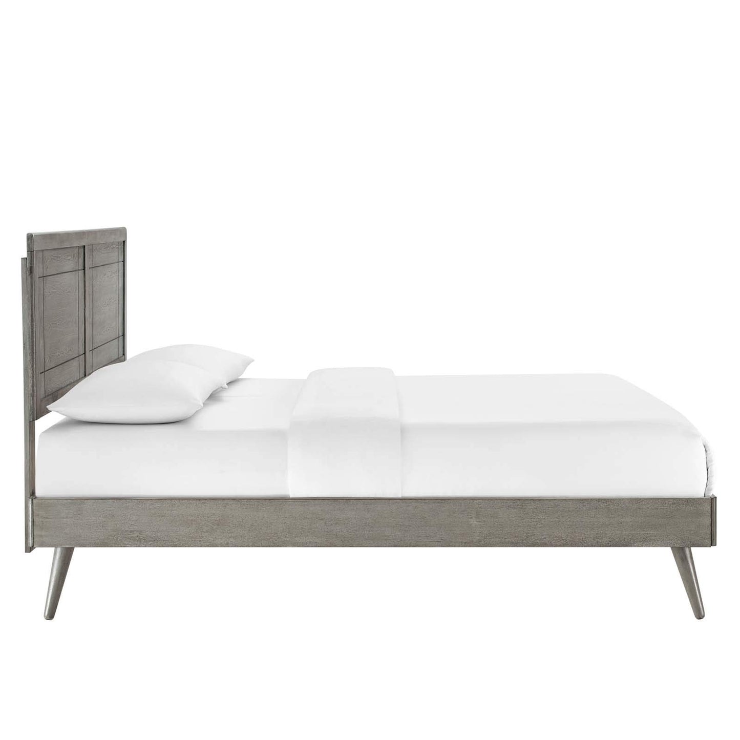 adjustable bed bases | CasaFoyer Marlee Wood Queen Platform Bed | Modern Design | Retro Details | Organic Aesthetics | Durable Construction | No Box Spring Needed | Accommodates Various Mattresses | Easy Assembly | Gray | casafoyer.myshopify.com