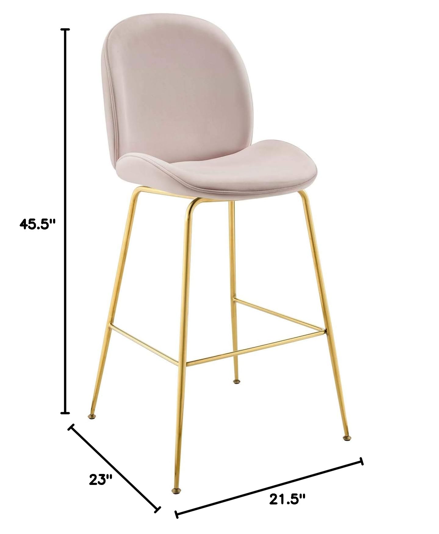barstools | CasaFoyer Scoop Gold Stainless Steel Leg Bar Stool | Vintage Glamour | Sturdy Support | Comfortable Seating | Non-Marking Foot Caps | casafoyer.myshopify.com