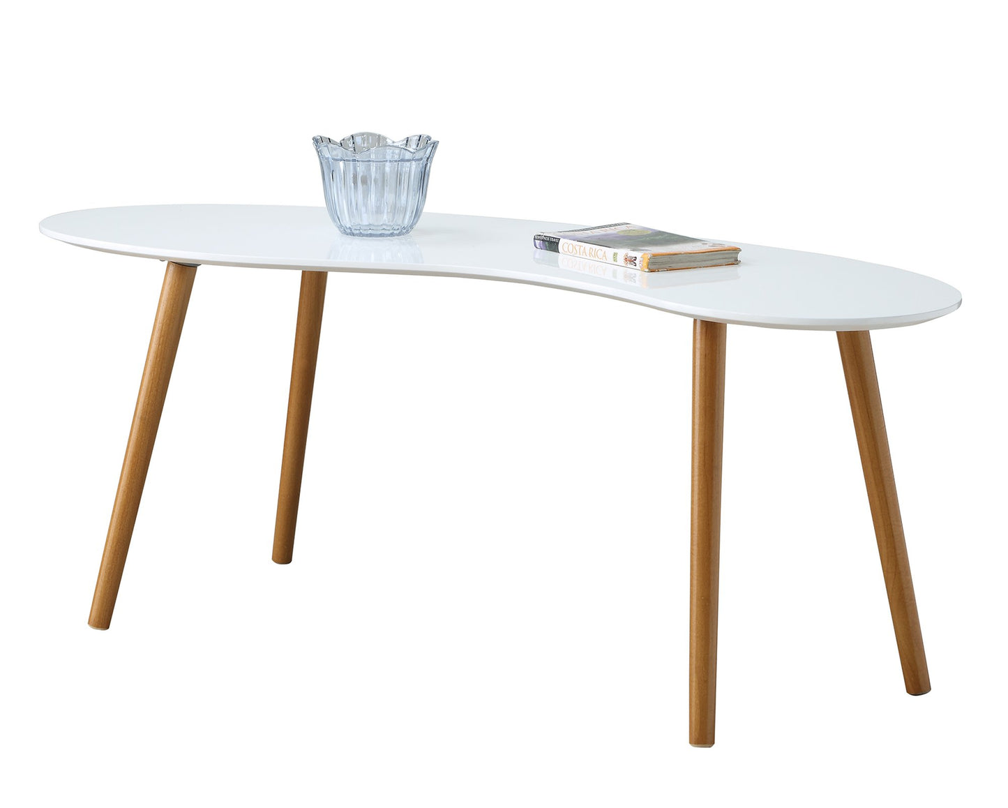 TABLE | Ergode Oslo Bean Shaped Coffee Table | Sleek Glossy Finish | Mid-Century Modern Legs | Ample Surface Area | Sturdy MDF Construction | casafoyer.myshopify.com