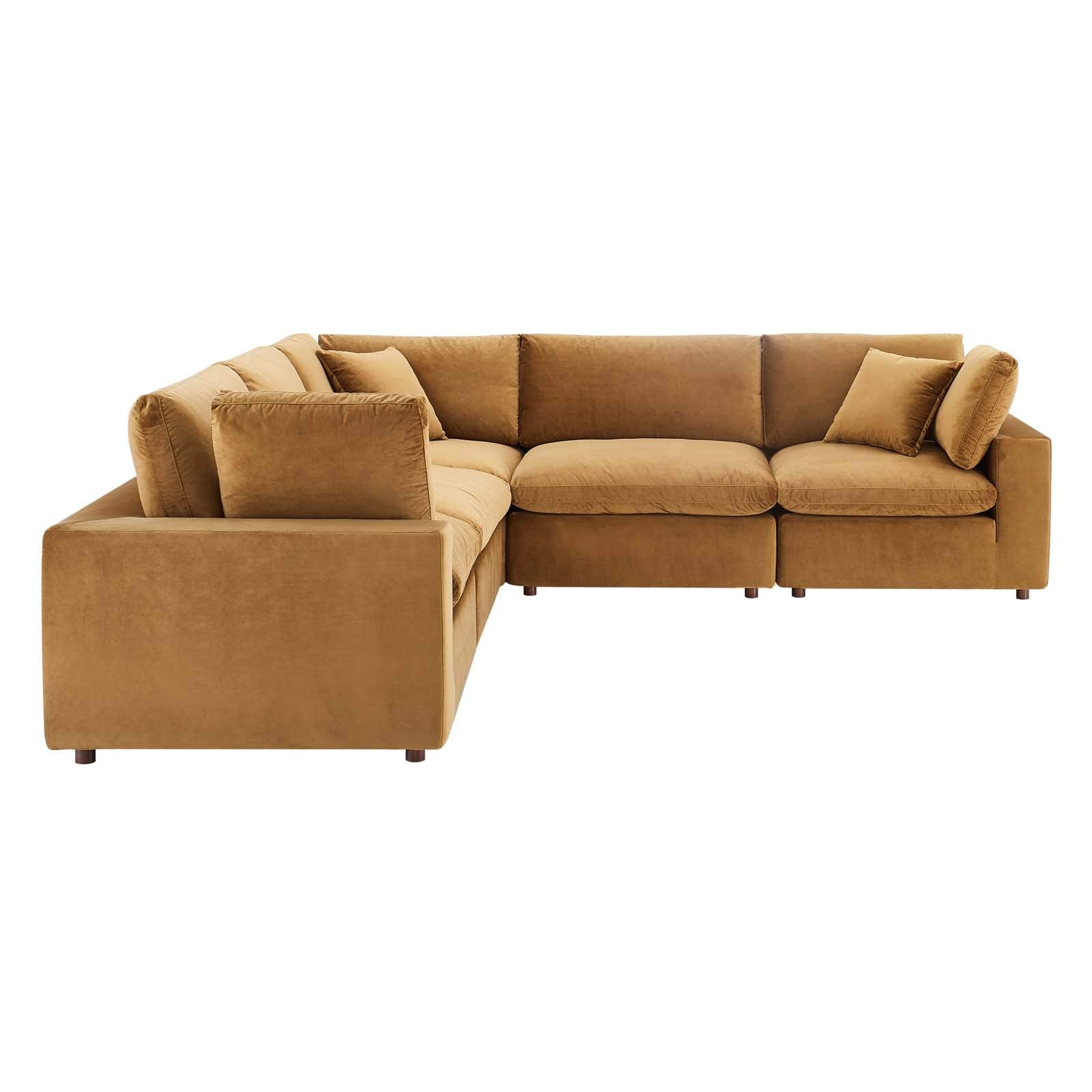 sofas | CasaFoyer Commix Sectional Sofa | Luxurious & Inviting | Stain-Resistant Velvet | Solid Wood Construction | Foam Padded Cushions | Includes 3 Corner Chairs & 2 Armless Chairs | casafoyer.myshopify.com