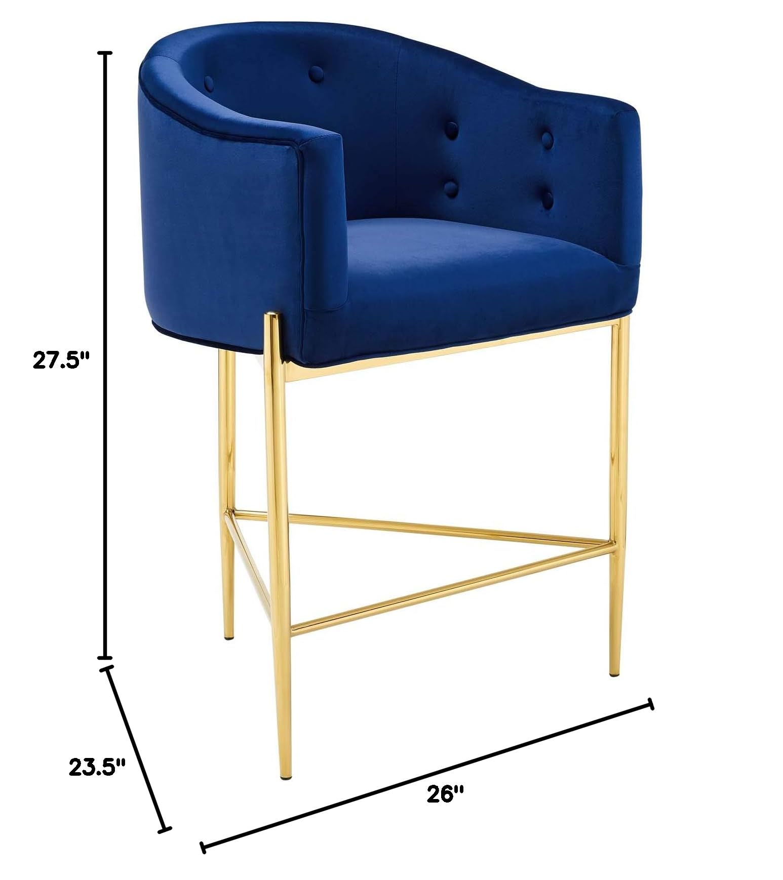barstools | CasaFoyer Savour Tufted Performance Velvet Counter Stool Set of 2 | Elegant Design | Stain-Resistant Upholstery | Comfortable Dining | Chrome Gold Frame | 26H Seat Height | 300 lbs Weight Capacity | casafoyer.myshopify.com