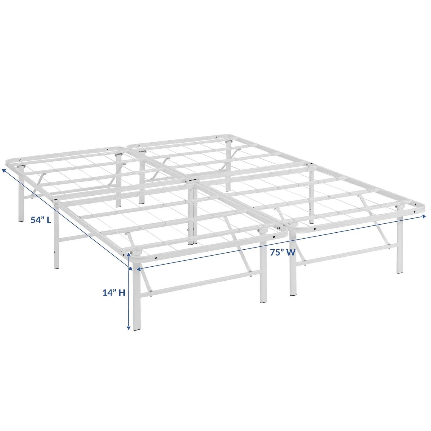 Bed | CasaFoyer Horizon Metal Bed Frame | Stainless Steel | 14-inch Clearance | 1300 lbs Capacity | No Box Spring | Easy Assembly | Full Size | casafoyer.myshopify.com