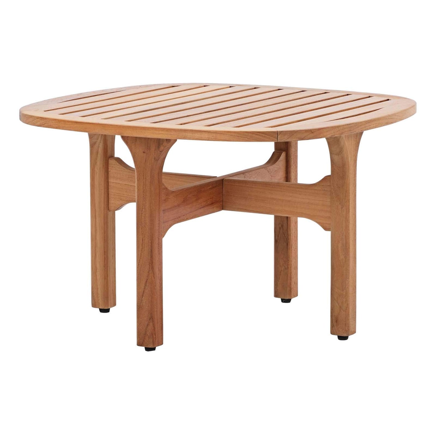 coffee tables | Ergode Saratoga Outdoor Patio Collection | Premium Teak Wood Coffee Table | Rounded Wood Slat Design | Versatile for Balconies, Backyards, Patios, Gardens | Non-Marking Foot Caps | casafoyer.myshopify.com