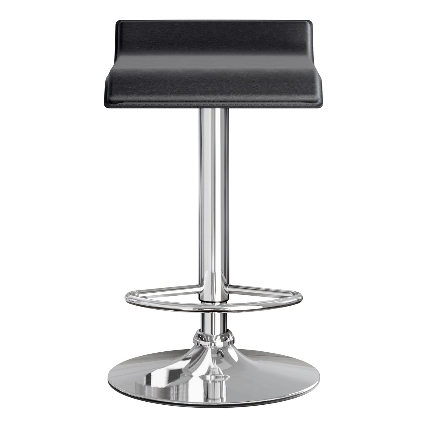 STOOL_SEATING | CasaFoyer  Wood Spectrum Adjustable Swivel Stools | Set of 2 | Black PVC Seats | Chrome-Plated Steel Base | Height Adjustable | 360-Degree Swivel | Foot Bar | Sturdy Construction | Minimal Assembly | casafoyer.myshopify.com