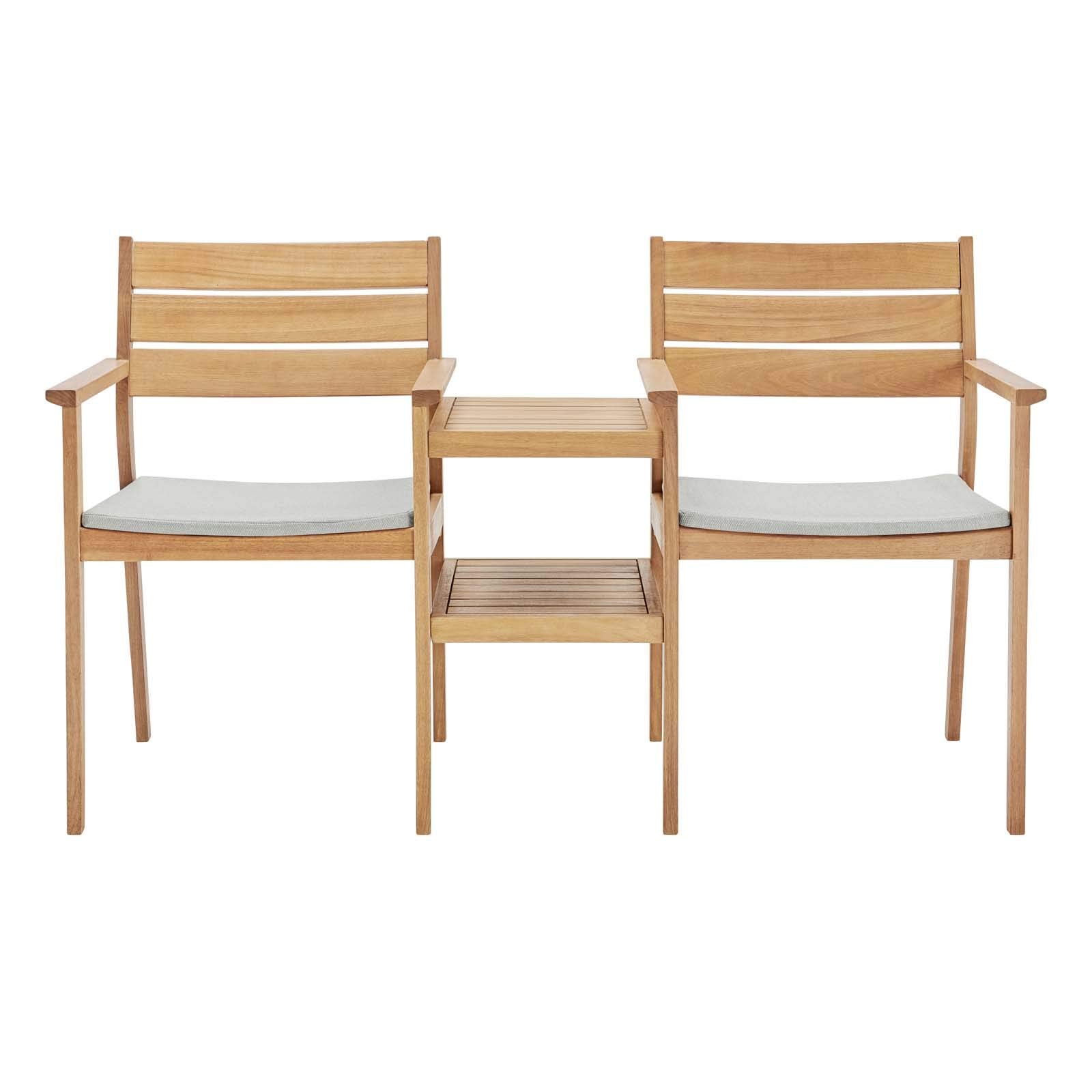 patio bistro sets | CasaFoyer Viewscape Outdoor Patio Jack and Jill Chair Set | FSC Certified Ash Wood | Rustic Cabin Design | All-Weather Cushions | 331 lb Weight Capacity | casafoyer.myshopify.com