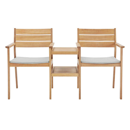 patio bistro sets | CasaFoyer Viewscape Outdoor Patio Jack and Jill Chair Set | FSC Certified Ash Wood | Rustic Cabin Design | All-Weather Cushions | 331 lb Weight Capacity | casafoyer.myshopify.com