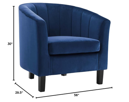home office desk chairs | CasaFoyer Prospect Performance Velvet Armchair Set of 2 | Stain-Resistant | Channel Tufted | Retro Modern Design | Comfortable | Navy | casafoyer.myshopify.com