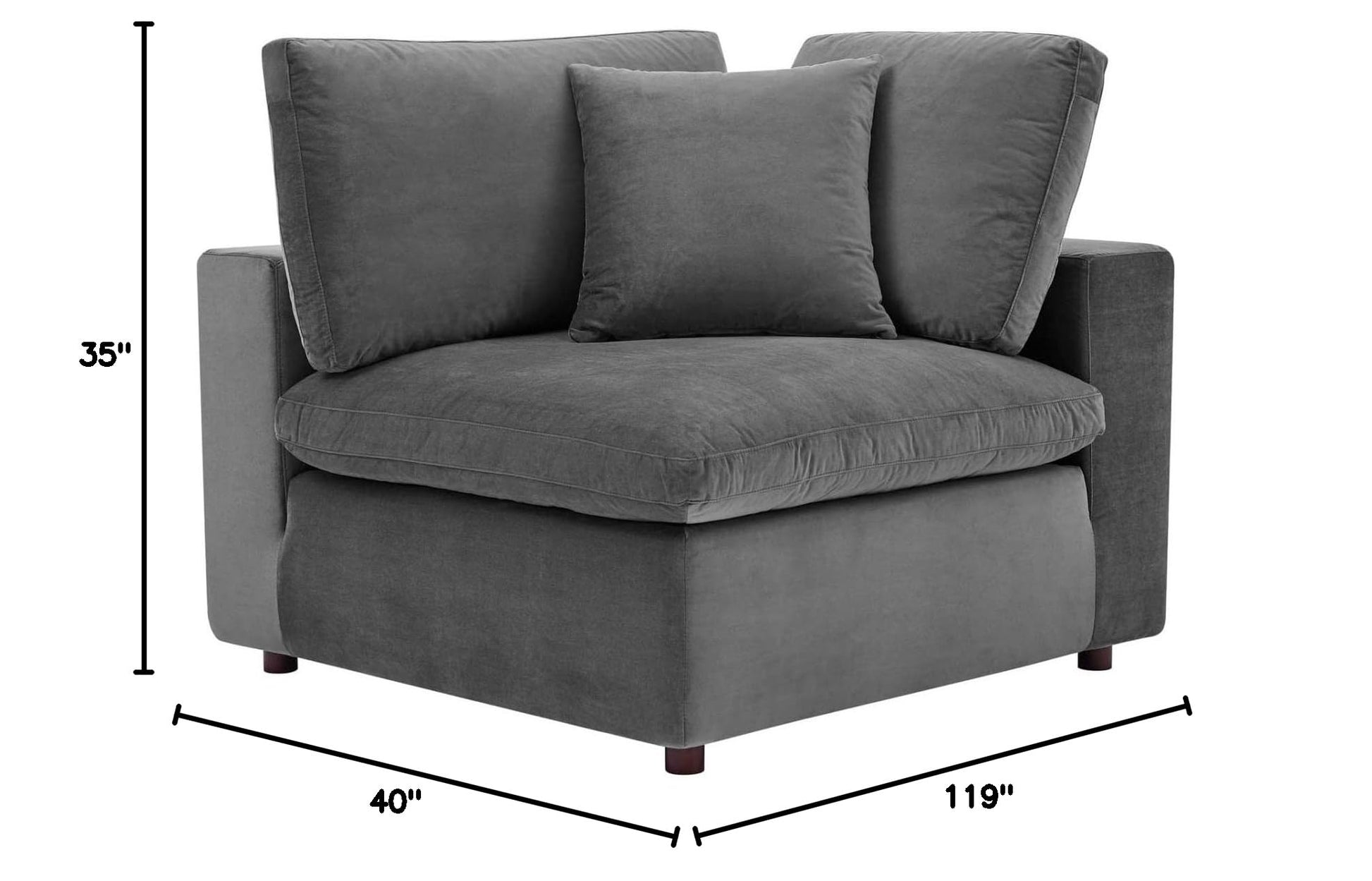 sofas | CasaFoyer Commix Plush Comfort Performance Velvet Sofa Set - Gray | Stain-Resistant | Solid Wood Construction | Duck Down Cushions | Ideal for Living, Family, Game Room | Includes Armless & Corner Chairs | casafoyer.myshopify.com
