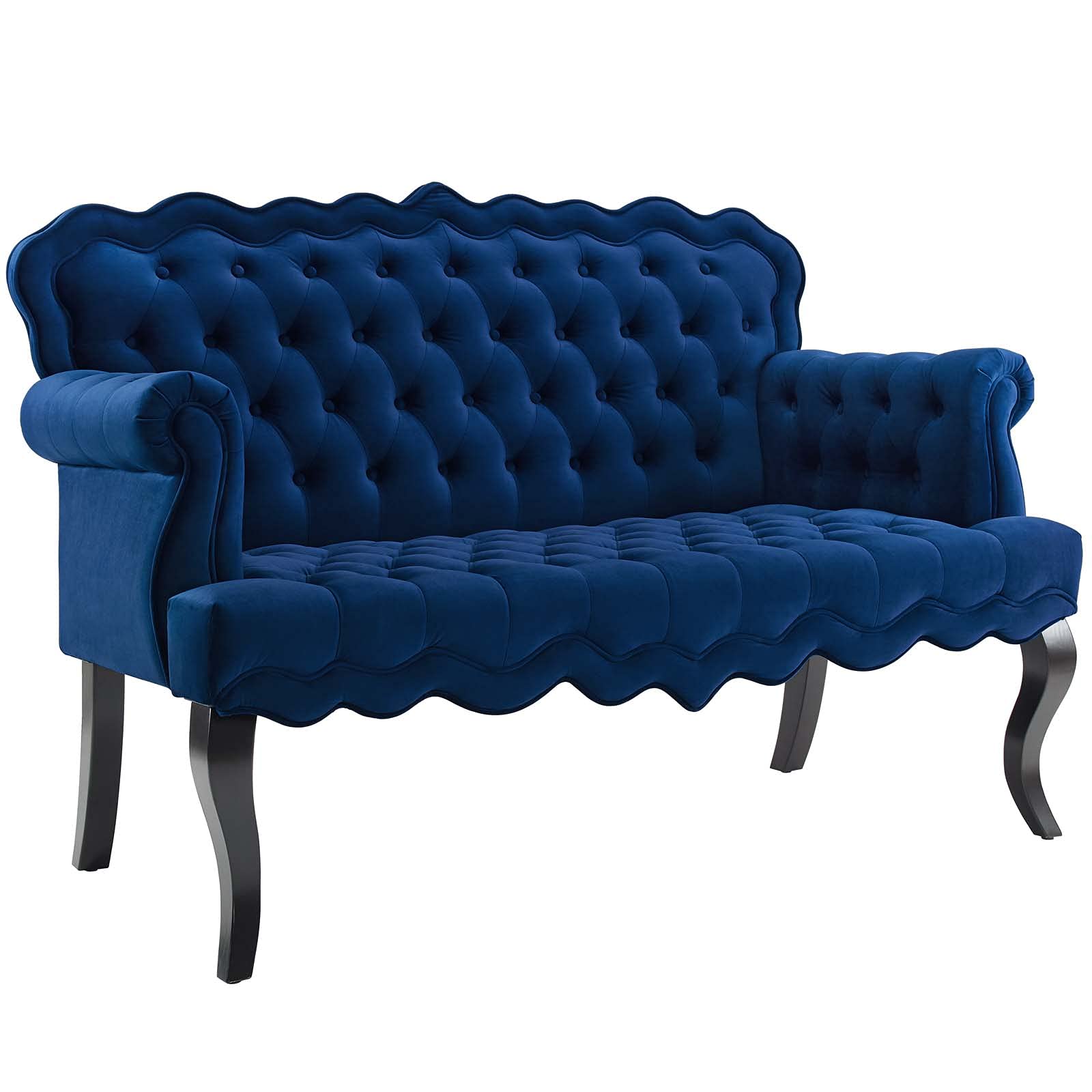 sofas | CasaFoyer Viola Chesterfield Style Loveseat Settee | Regal Opulence | Button Tufted | Performance Velvet | Navy | casafoyer.myshopify.com