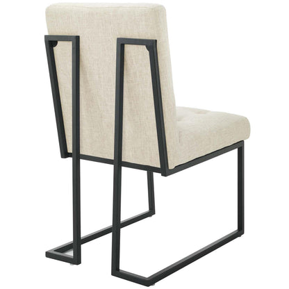 barstools | CasaFoyer Privy Black Stainless Steel Dining Chair | Elegant Deco Style | Soft Polyester Upholstery | Matte Black Geometric Base | 331 lbs Weight Capacity | Fully Assembled | casafoyer.myshopify.com