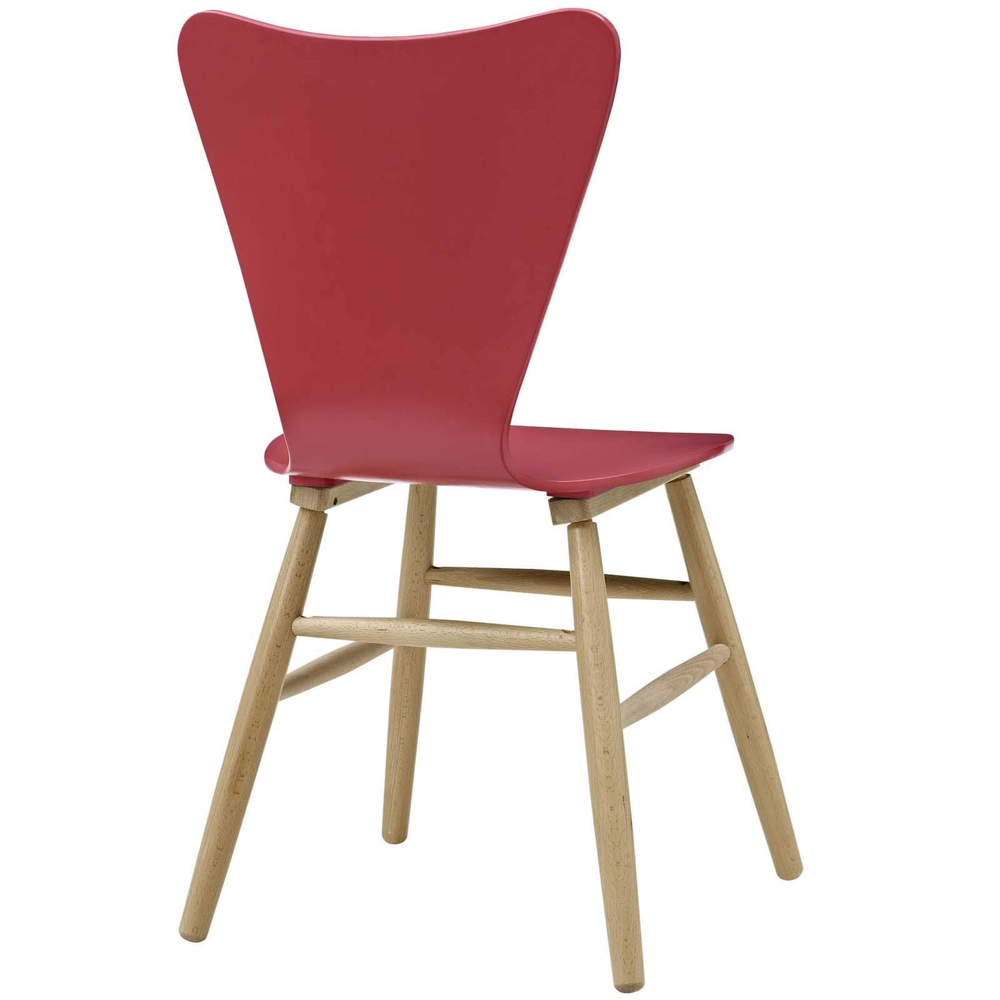 home office desk chairs | CasaFoyer Cascade Dining Chair Set of 4 | Mid-Century Style | Contoured Seat | Flared Back | Beechwood Legs | 331lb Capacity | Red | casafoyer.myshopify.com