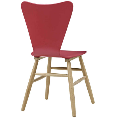 home office desk chairs | CasaFoyer Cascade Dining Chair Set of 4 | Mid-Century Style | Contoured Seat | Flared Back | Beechwood Legs | 331lb Capacity | Red | casafoyer.myshopify.com