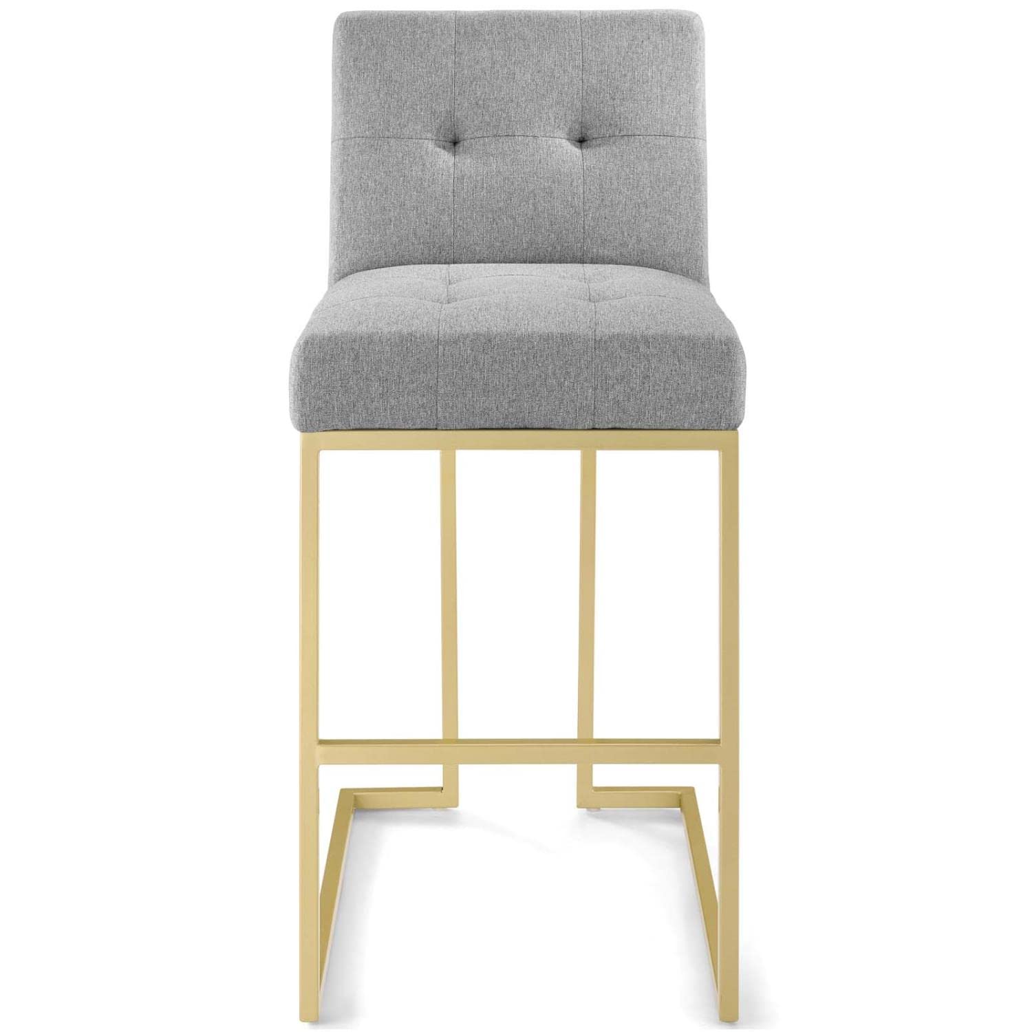 barstools | CasaFoyer Privy Bar Stool | Glamorous Deco-Inspired Design | Gold Stainless Steel Base | Soft Fabric Upholstery | Convenient Footrest | No Assembly | 331 lbs Capacity | casafoyer.myshopify.com
