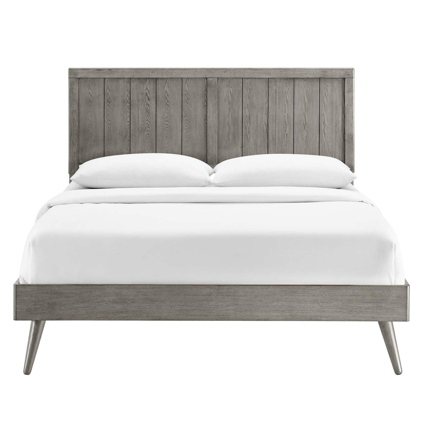 adjustable bed bases | CasaFoyer Alana Wood Twin Platform Bed | Modern Elegance | Retro Charm | Wood Paneling | Splayed Legs | Gray | casafoyer.myshopify.com