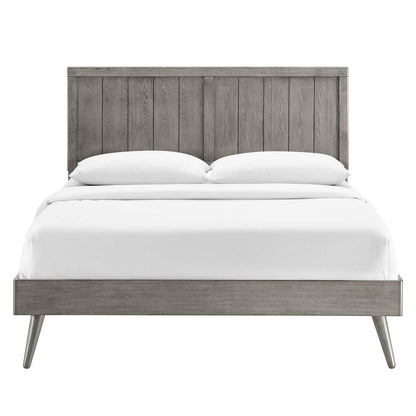 adjustable bed bases | CasaFoyer Alana Wood Twin Platform Bed | Modern Elegance | Retro Charm | Wood Paneling | Splayed Legs | Gray | casafoyer.myshopify.com