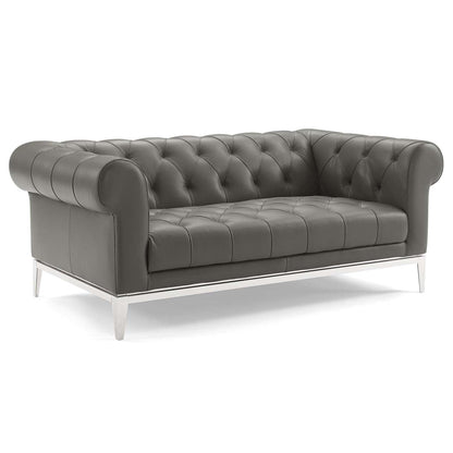 kitchen and dining room sets | CasaFoyer Idyll Leather Chesterfield Sofa & Loveseat Set | Spacious & Comfortable | Supple Leather Upholstery | Tufted Button Accents | Gray | Includes Sofa & Loveseat | casafoyer.myshopify.com
