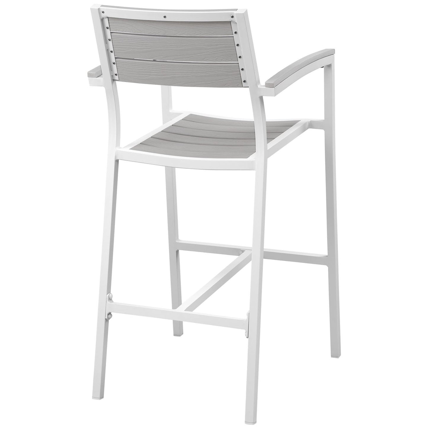 Patio Furniture Sets | Maine Outdoor Patio Dining Bar Stool Set | Synthetic Wood Grain Plank Boards | Modern & Organic | Ideal for Outdoor Dining & Entertaining | Set of 2 | casafoyer.myshopify.com