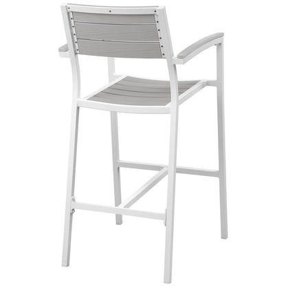 Patio Furniture Sets | Maine Outdoor Patio Dining Bar Stool Set | Synthetic Wood Grain Plank Boards | Modern & Organic | Ideal for Outdoor Dining & Entertaining | Set of 2 | casafoyer.myshopify.com