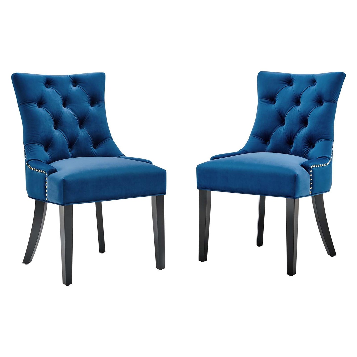home office desk chairs | CasaFoyer Regent Tufted Button Upholstered Performance Velvet Dining Chair | Set of 2 | Navy | casafoyer.myshopify.com