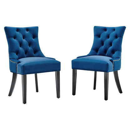 home office desk chairs | CasaFoyer Regent Tufted Button Upholstered Performance Velvet Dining Chair | Set of 2 | Navy | casafoyer.myshopify.com