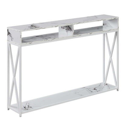 TABLE | Tucson Deluxe Console Table with Shelf | Spacious Compartments | Robust Metal Frame | MDF & Melamine Veneer | Contemporary Home Aesthetic | Ergode | casafoyer.myshopify.com