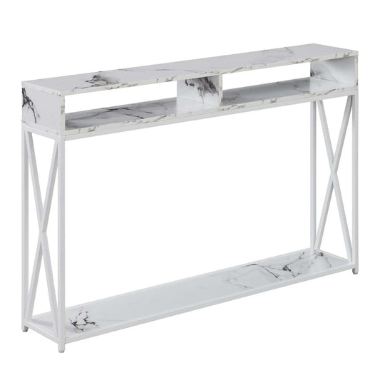 TABLE | Tucson Deluxe Console Table with Shelf | Spacious Compartments | Robust Metal Frame | MDF & Melamine Veneer | Contemporary Home Aesthetic | Ergode | casafoyer.myshopify.com