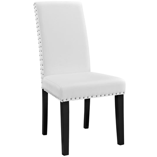 Dining Table | Parcel Upholstered Faux Leather Dining Side Chair | Modern Design | Nailhead Trim | Foam Padding | Tapered Wood Legs | Suitable for Dining, Living, Lounge, or Office | Assembly Required | 285 lbs Capacity | casafoyer.myshopify.com