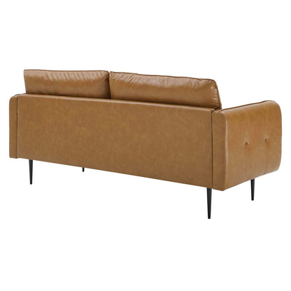 sofas | CasaFoyer Cameron Tufted Vegan Leather Sofa | Contemporary Mid-Century Design | Luxurious Seating | Sturdy Construction | Easy Assembly | 900 lbs Weight Capacity | casafoyer.myshopify.com