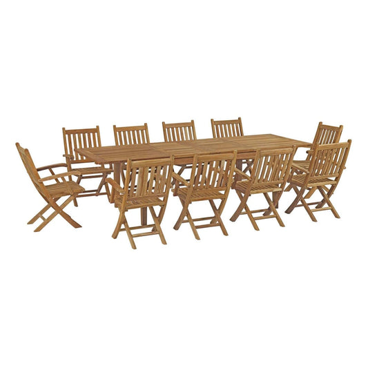 kitchen and dining room sets | CasaFoyer Stunning Teak Wood Outdoor Set | Marina Collection | 11 Piece Dining Set | All-Weather Cushions | Sturdy Construction | Timeless Design | casafoyer.myshopify.com