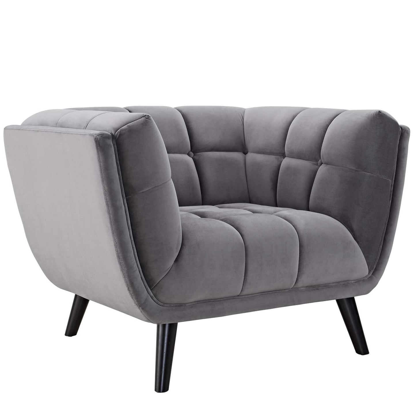 home office desk chairs | CasaFoyer Bestow Performance Velvet Armchair | Stain Resistant | Easy to Clean | Generously Padded | Stable Wood Legs | Gray | casafoyer.myshopify.com