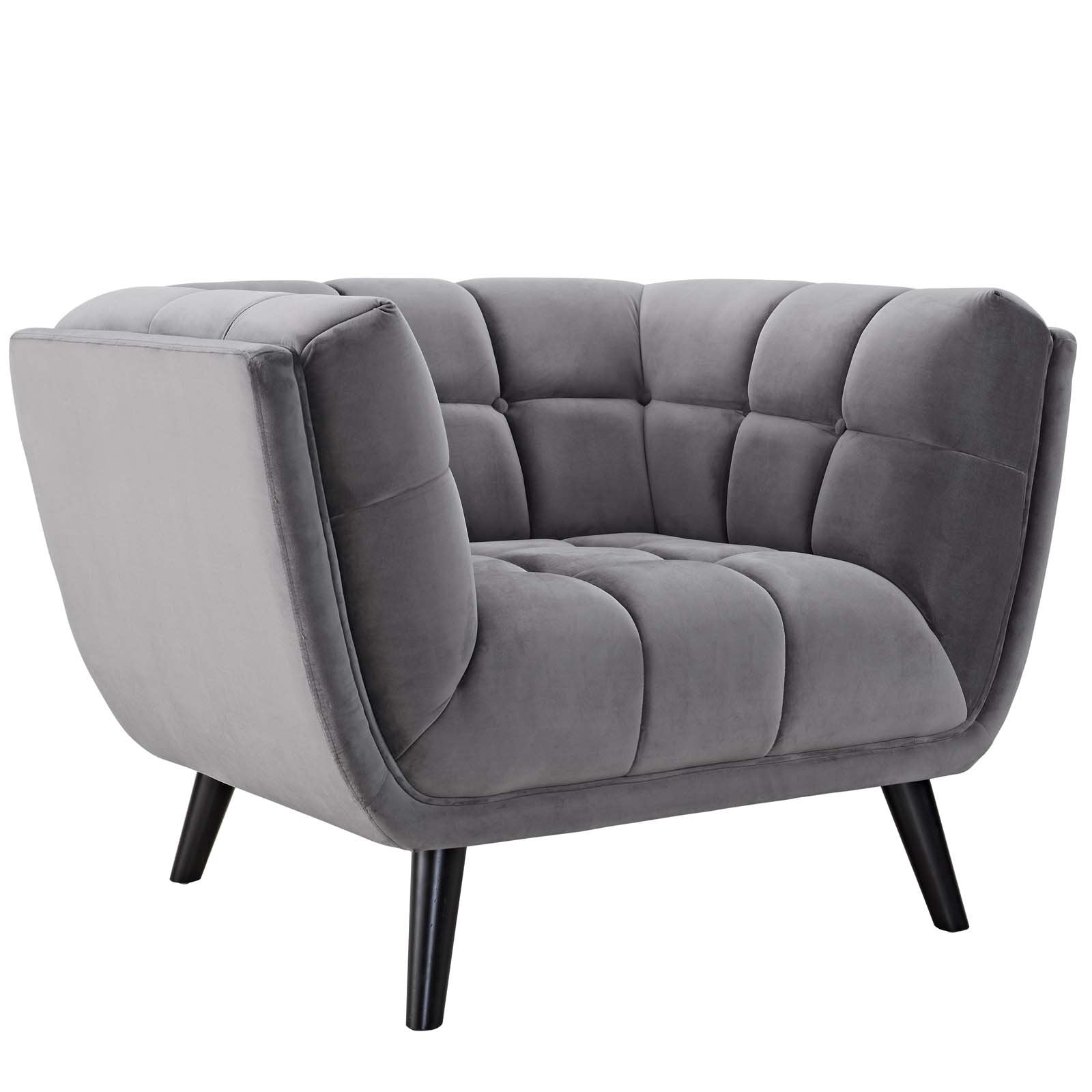 home office desk chairs | CasaFoyer Bestow Performance Velvet Armchair | Stain Resistant | Easy to Clean | Generously Padded | Stable Wood Legs | Gray | casafoyer.myshopify.com